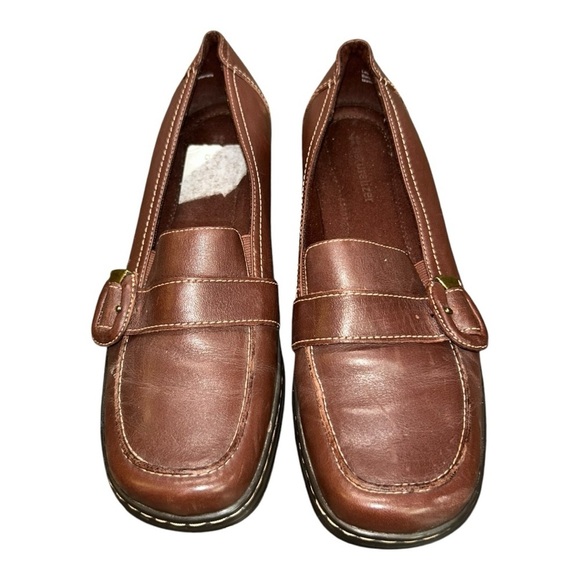 Naturalizer Leather Loafers Size 7.5 Olla Square Toe Slip On Shoes - Picture 4 of 16